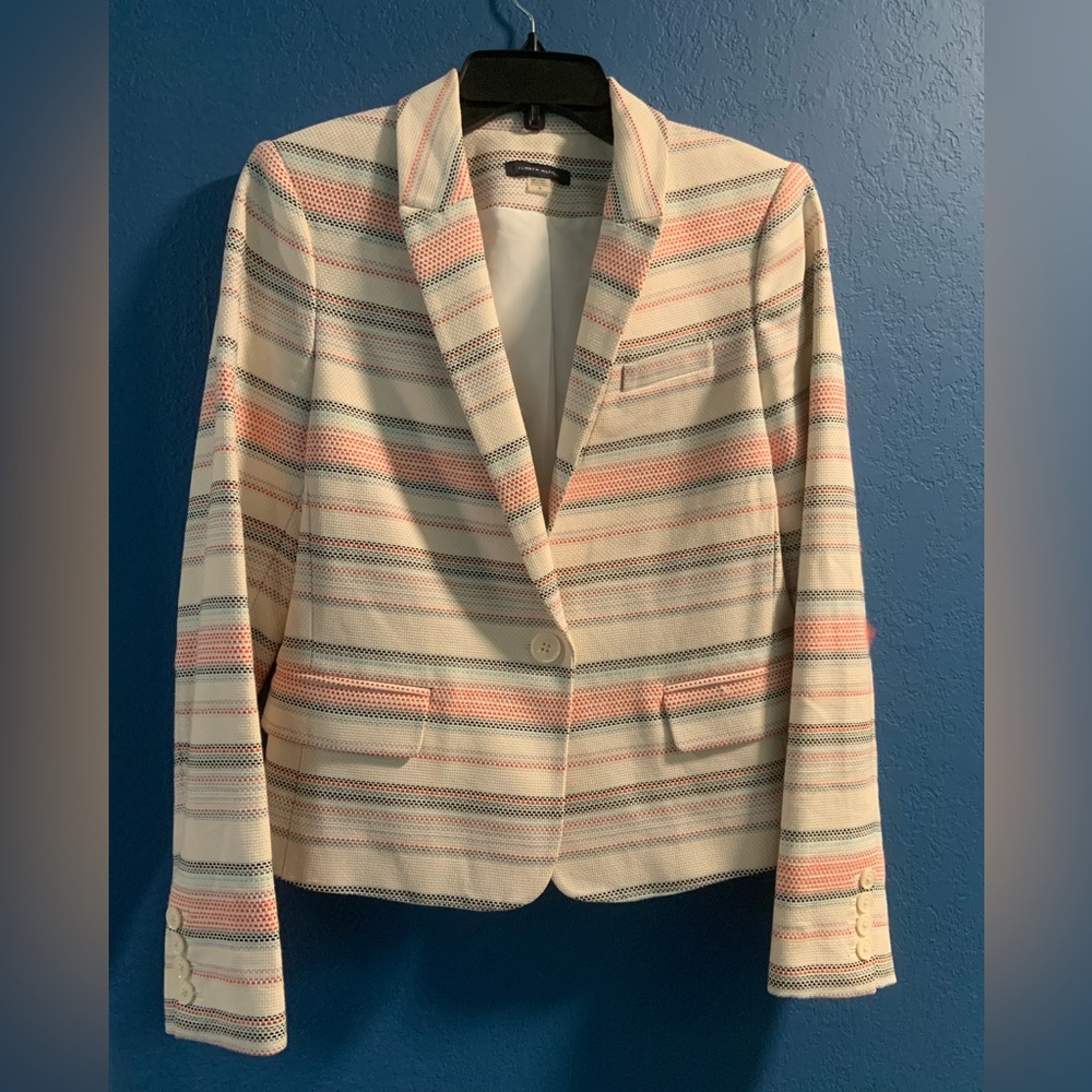 Tommy Hilfiger Multicolor Striped Blazer Women’s Size 8 NWOT - Picture 2 of 14